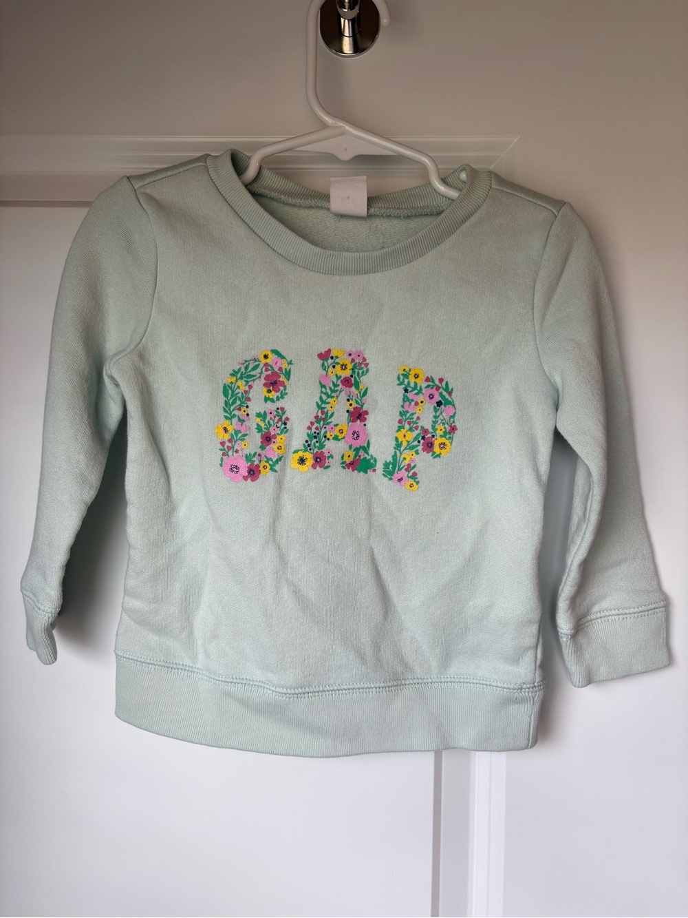 GAP Floral Letter Crewneck Sweatshirt - Light Mint